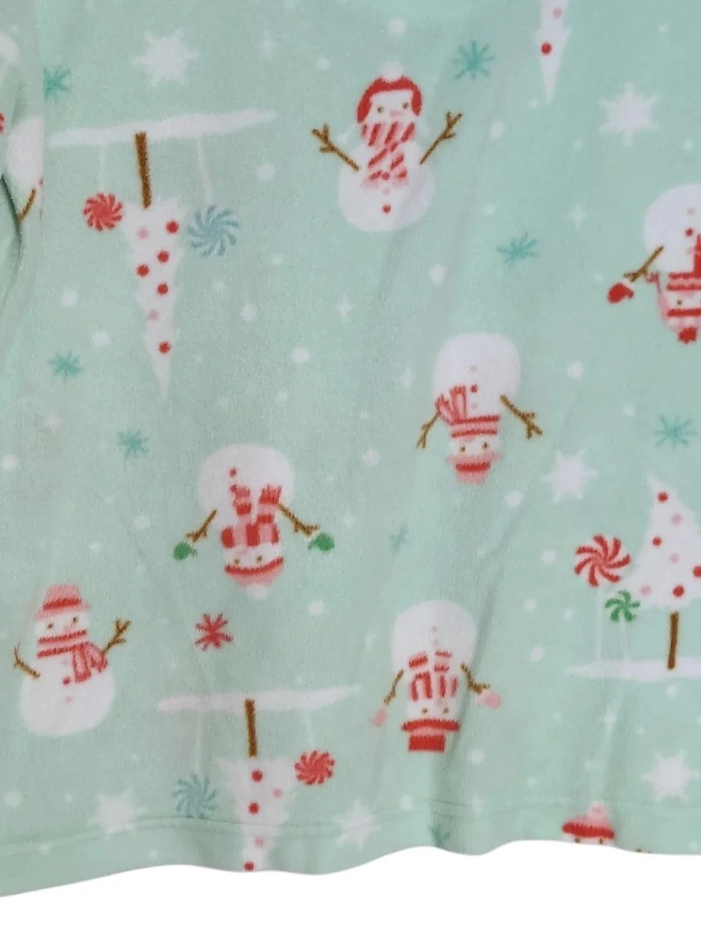 Cozy Green Snowman Kids Pajama Set by Karen Neuburger